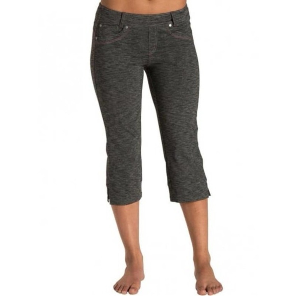 KUHL Size 14 Mova Capri Pants Pull On Stretch Comfort Heather Gray Nylon Blend